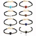 Braceletas de perlas de cristal facetadas de 4 mm con chakras de piedra de 10 mm cura meditación de yoga meditación relajante ansiedad para hombre para hombres