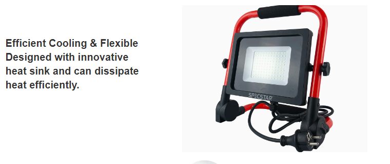 LED work light 50W IP65 waterproof  Outdoor portable folding  electrodeless dimming LED work light
