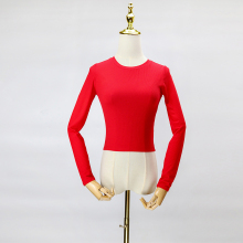 Trendy Red Long-Sleeved Tight Top