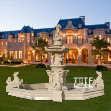 Garden Decorative beige marble fountain sculpture