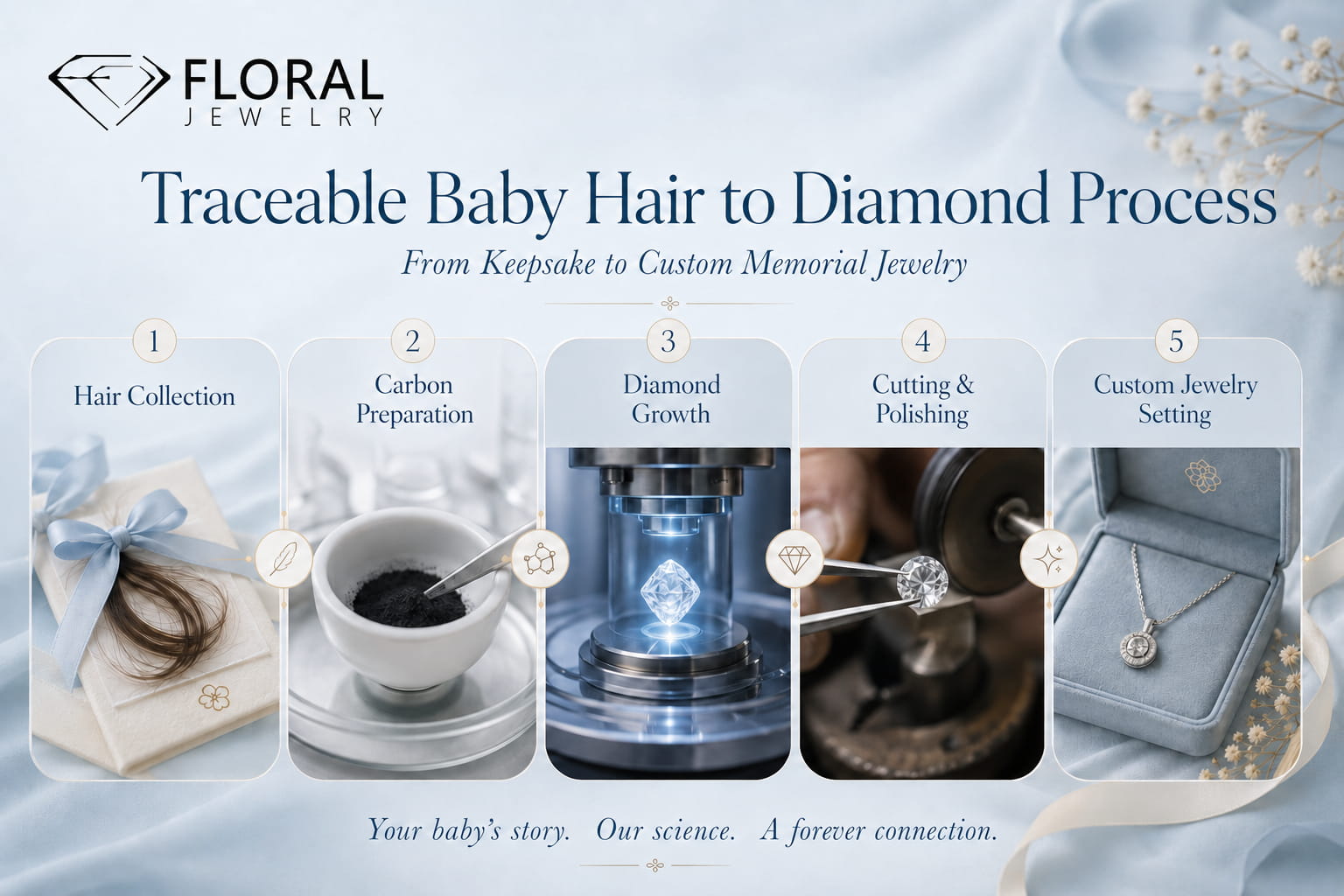 赤ちゃんの髪から生まれた人生のダイヤモンド life diamond from baby hair