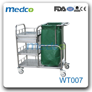 Hospital stainless steel wheel cleaning cart WT007