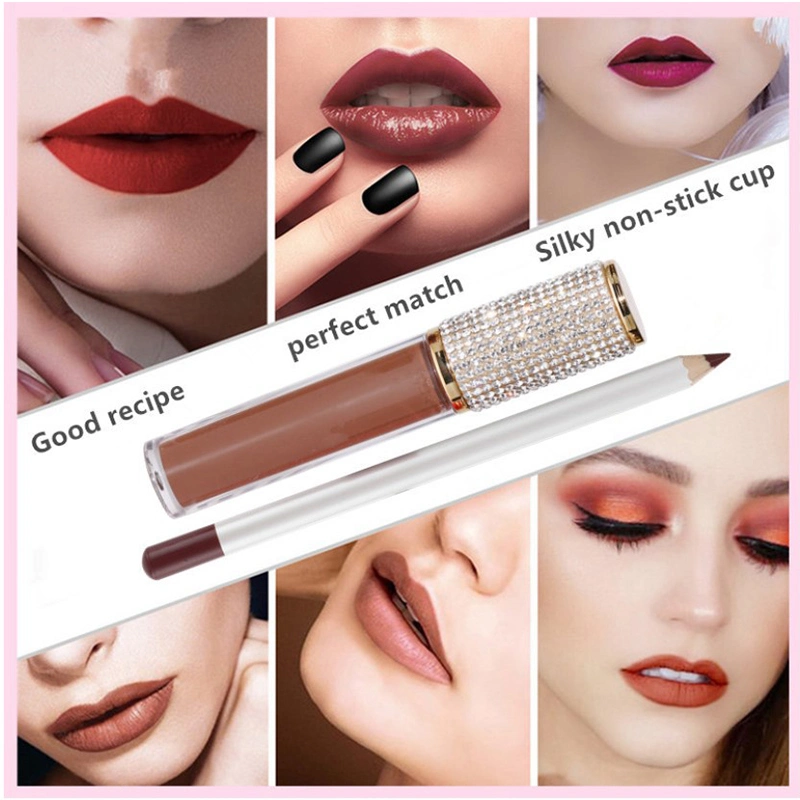 Make up Vegan Lipstick Private Label Lip Liner and Lipstick Set 2in1 Lipstick Cosmetics