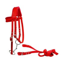 Equestrian Horse Halter with Stainless Steel Bits and Nylon Bridle