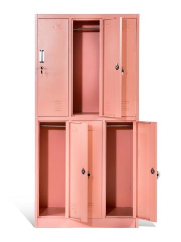 2 Tier Standard Metal Lockers 6 Door