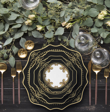 Vintage Blue and White Bone China Plate Set