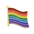 Emblema de metal de arco iris de bandera de esmalte dorado personalizado