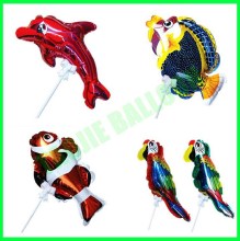 Fish shape auto inflatable foil balloon