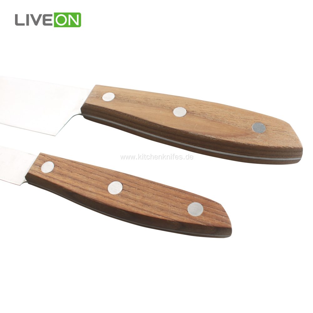 5 pcs Knife Set With Ash Wood Block