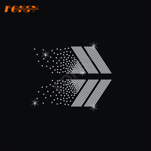 Parallelogram Pattern Heat Press Cheer Bow Rhinestone Transfer