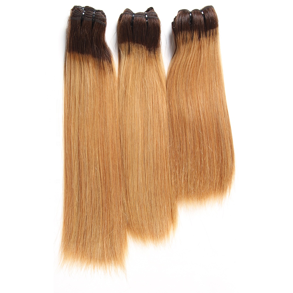 Wholesale Accept Paypal 1B/27# Double Drawn Mink Natural Raw Virgin Russian Straight Human Hair Extensions