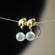 Cheap Fake White Glass Pearl Earrings