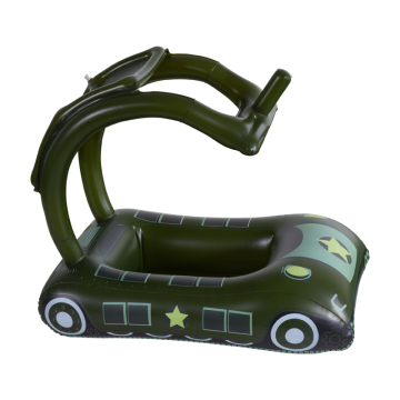 Inflatable child seat with sunshade