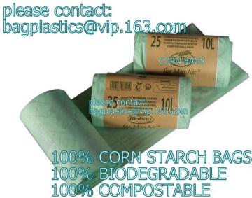 COMPOSTABLE PLASTIC BAGS, Compostable Trash Roll Bags, bioplastic rolled garbage bag