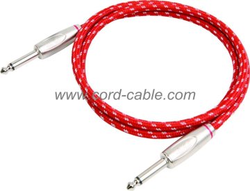 DBS Series Instrument Guitar Cable Jack to Jack Red Braided 