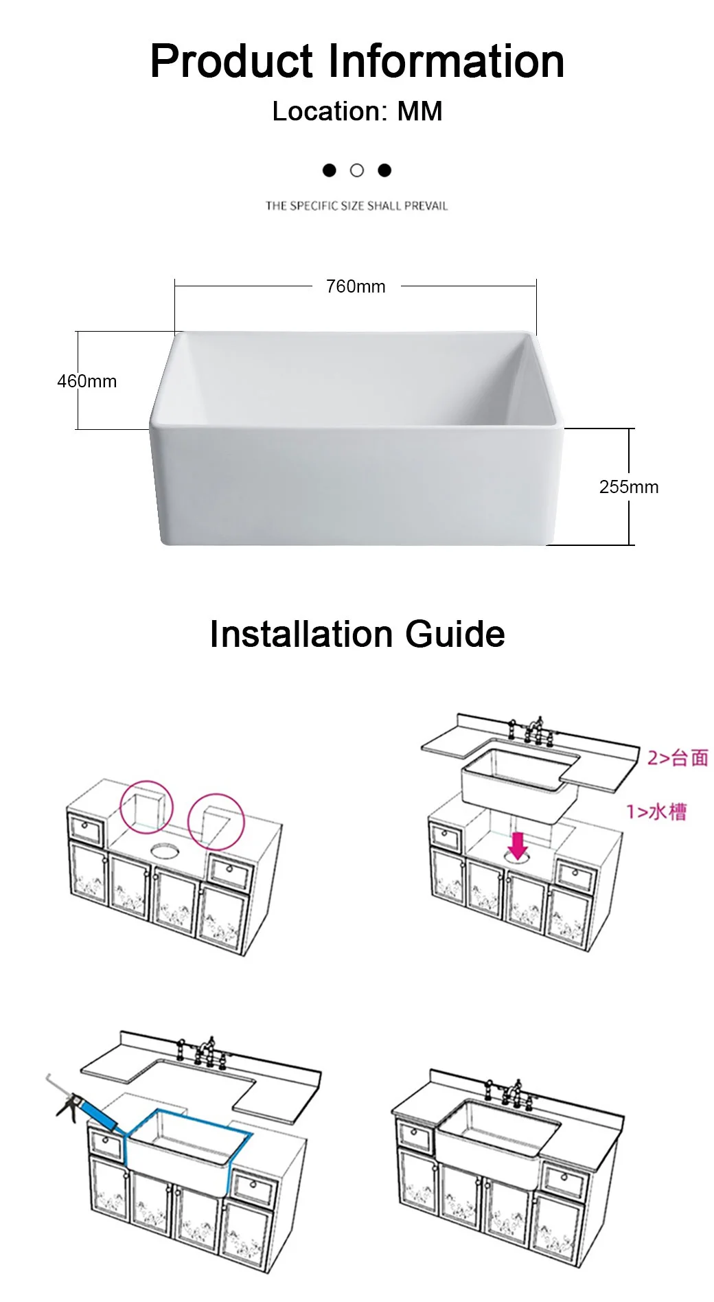 Ceramic Undermount Sink White Bathroom Basin Cupc Certificare Kitchen Sink