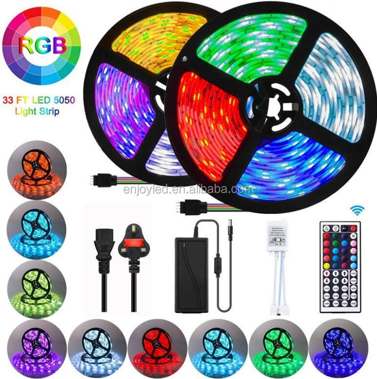 Waterproof 16.4ft Light Strip Color Changing RGB LED Strip Lights with Remote Control for Home Lighting Kitchen Bed