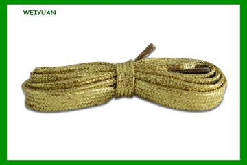 Yangzhou custom bright flat shoelace gold