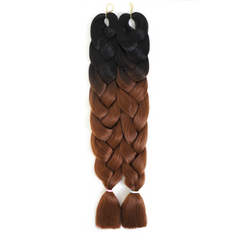 32 Inch 330G Premium Fiber Two Colored Jumbo Ultra Braiding Synthetic Hair Extensions