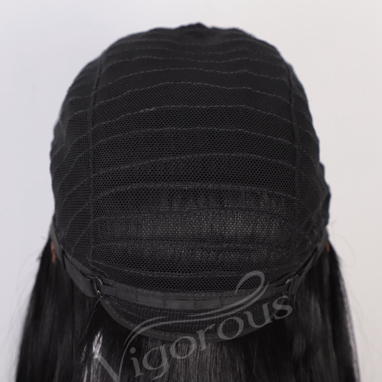 High Quality Cheap Price Black Color Middle Part Natural Hairline Straight Wave For Black Women Lace Front Synthetic hair Wigs