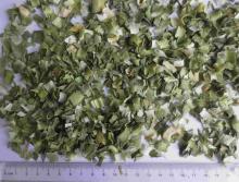 Dehydrated green and white leek