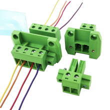 Through the wall High current plug in solderless butt male and female terminal block with Locking Flanges pith 7.62MM