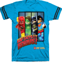 DC Superheores Bad Guys Beware Boys Fashion Graphic Tee