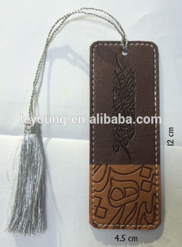 Genuine Leather Custom tassels Bookmark for Promotion