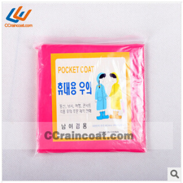 Promotional fashionable emergency pe raincoat for adult popular in Europe