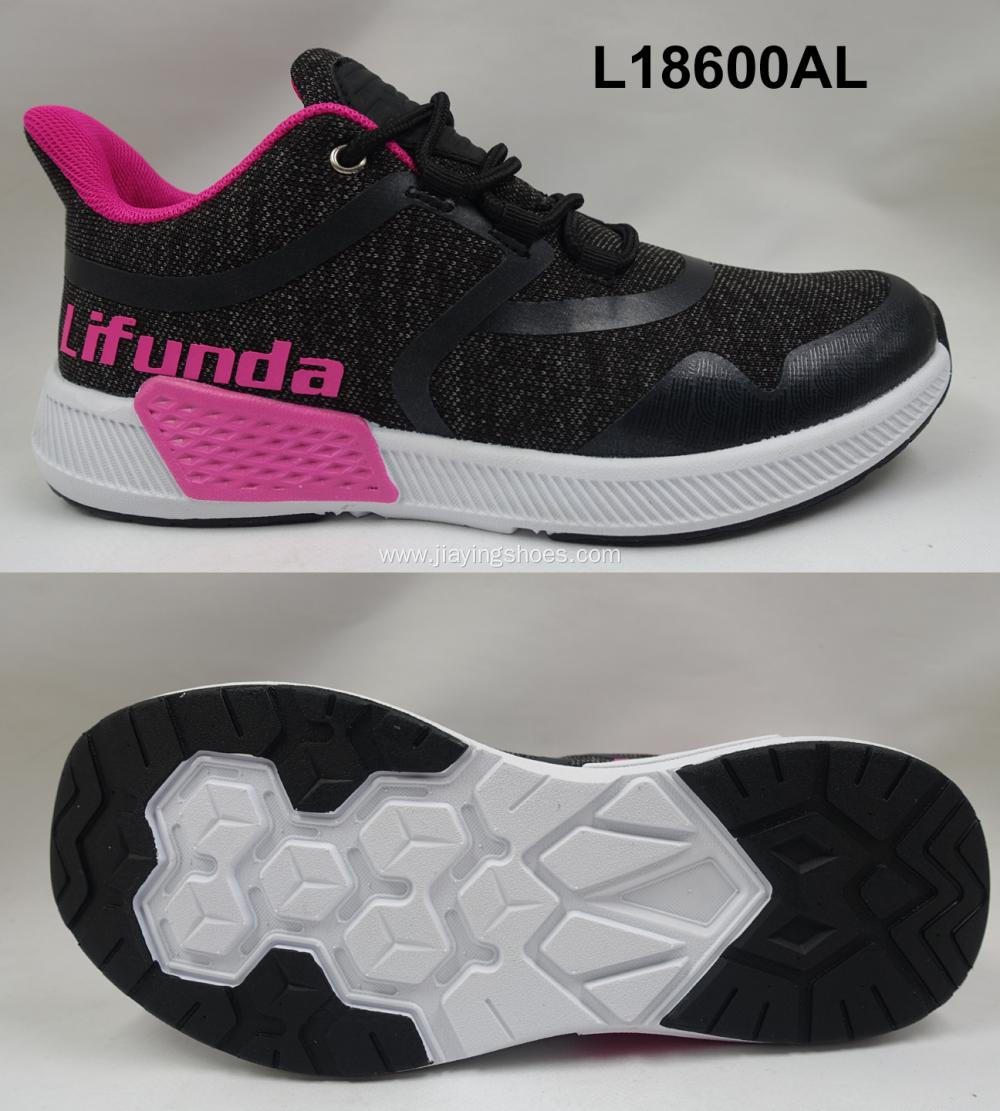 Lady breathable flyknit casual shoes