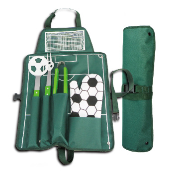 Conjunto de ferramentas para churrasco em forma de futebol 5pcs