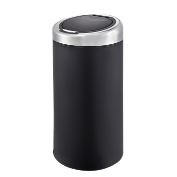 40L Round Steel Trash Can Pedal Bin Soft Close Trash Bin