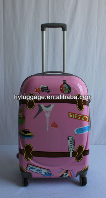 4 wheels patterned luggage trolley case