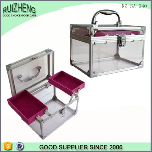 Professional transparent acrylic cosmetic display case makeup organizer