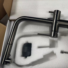 Brass Material Granite Sink Oatmeal Color Pull-Out Kitchen Faucet