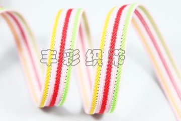 Golden thread colorful stripe elastic tape