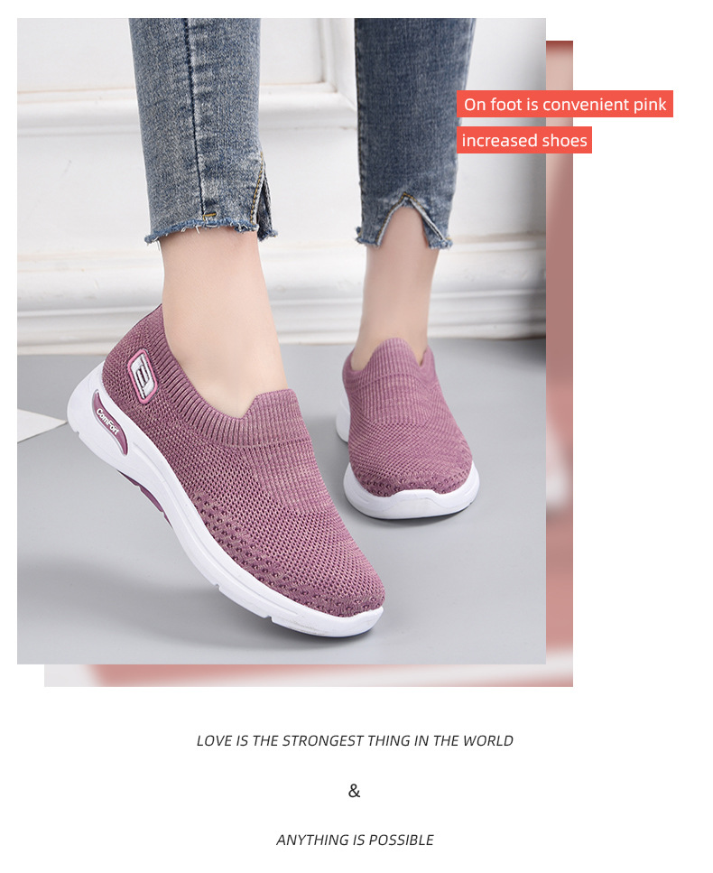 36-41 female Lightweight knitting Casual Walking Shoes Breathable Athletic Fitness Jogging Tennis Racquet Sport Running Sneakers