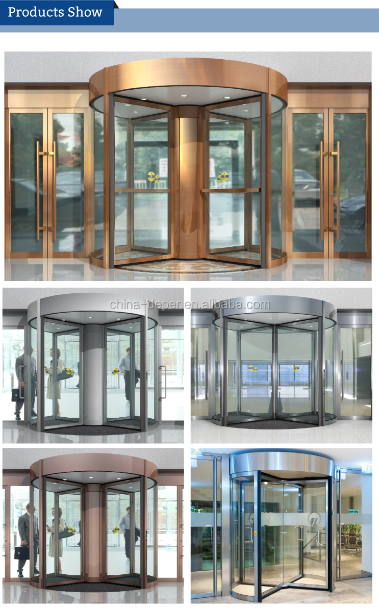 induction rotation automatic Four-wing revolving door for hotel