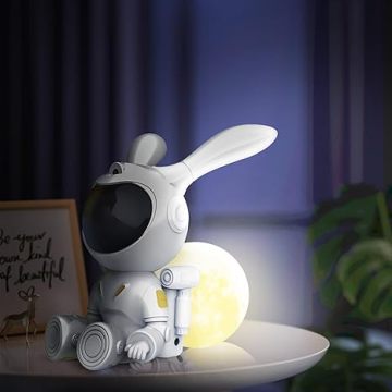 Rabbit Moon Night Light: Star Projection Lamp