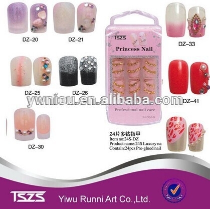 nail art rhinestone design so many colors FALSE NAILS SUPPLIERS