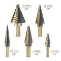 5 pcs Bit di cono HSS impostato nella custodia in alluminio