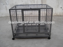 2 doors square tube folding metal heavy duty dog crates
