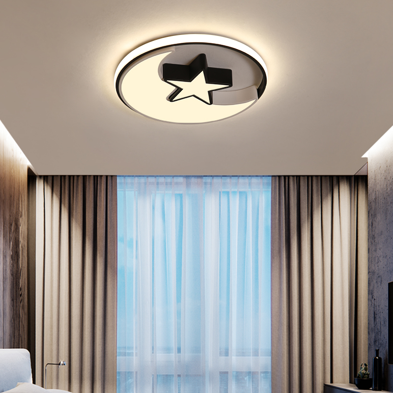 Nordic style aluminum acrylic material led moon star shape ceiling lamp