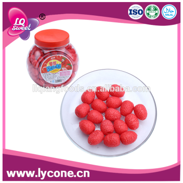 Strawberry shape bubble gum with strawberry flavor