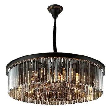 Vintage Black K9 Crystal Pendant Lamp
