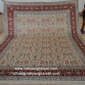 9'x12' Handmade Pure Silk Traditional Kashmir Carpet