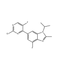 1H-benzimidazol, 6- (2-cloro-5-fluoro-4-pirimidinil) -4-fluoro-2-metil-1- (1-metiletil)-para abemaciclib 1231930-42-9