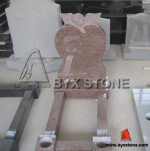 Traditional Kerbed Headstone/Tombstone with Leaning Angel