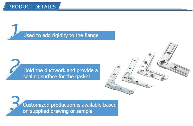 High Quality HVAC Galvanized Steel TDC TDF Duct Flange Clamp Corner Ducting