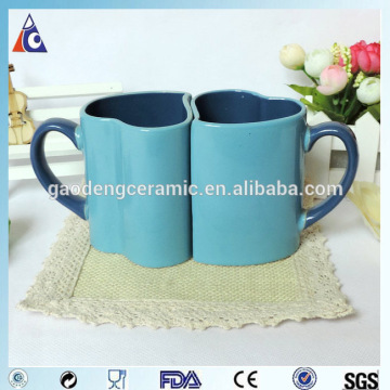 heart shape ceramic couple mug cup